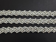 3 DIY APPLIQUE PARTS SILVER Clear Rhinestone Pearl Applique DIY TRIM