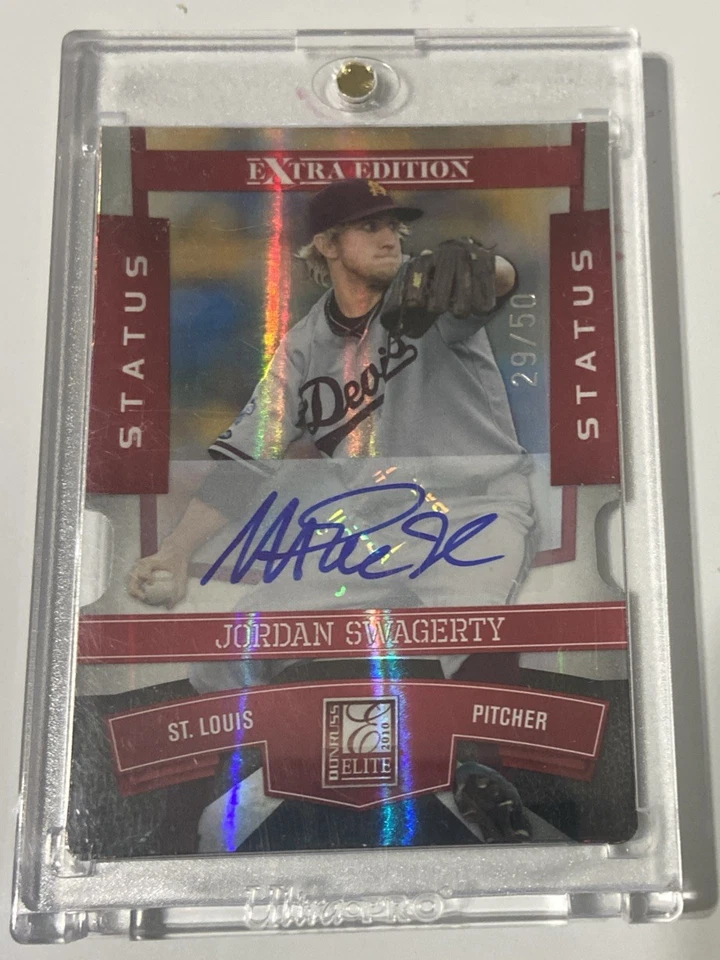 2010 Panini Donruss Elite Jordan Swaggerty Magic Johnson Auto #/50 SP Error - Image 4 of 4