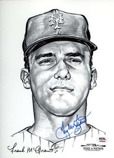 Tug McGraw PSA DNA Signed 1969 NY Mets Daily News Portfolio Photo Autograph