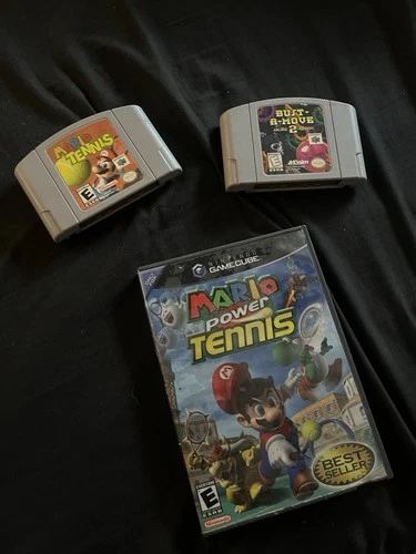 New ListingMario Power Tennis (Nintendo GameCube, 2004 & N64 +  Bust A Move N64