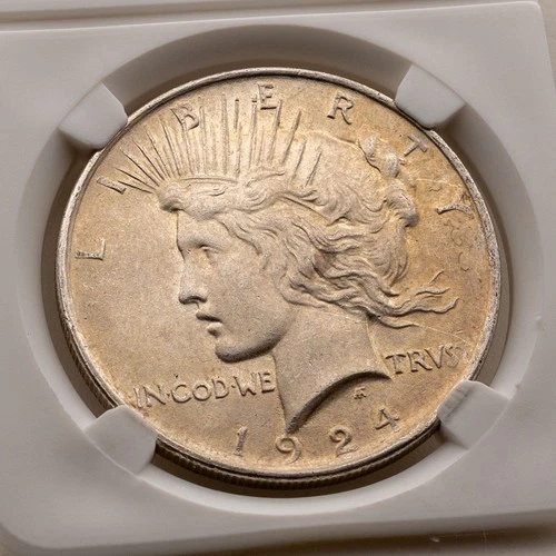 1924 Peace Dollar – GEM BU – Brilliant Uncirculated Lustrous 90% Silver