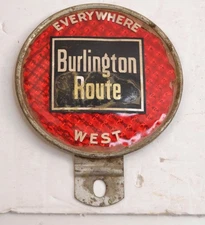 BURLINGTON ROUTE Everywhere West License Plate Topper Sign Railcar reflector