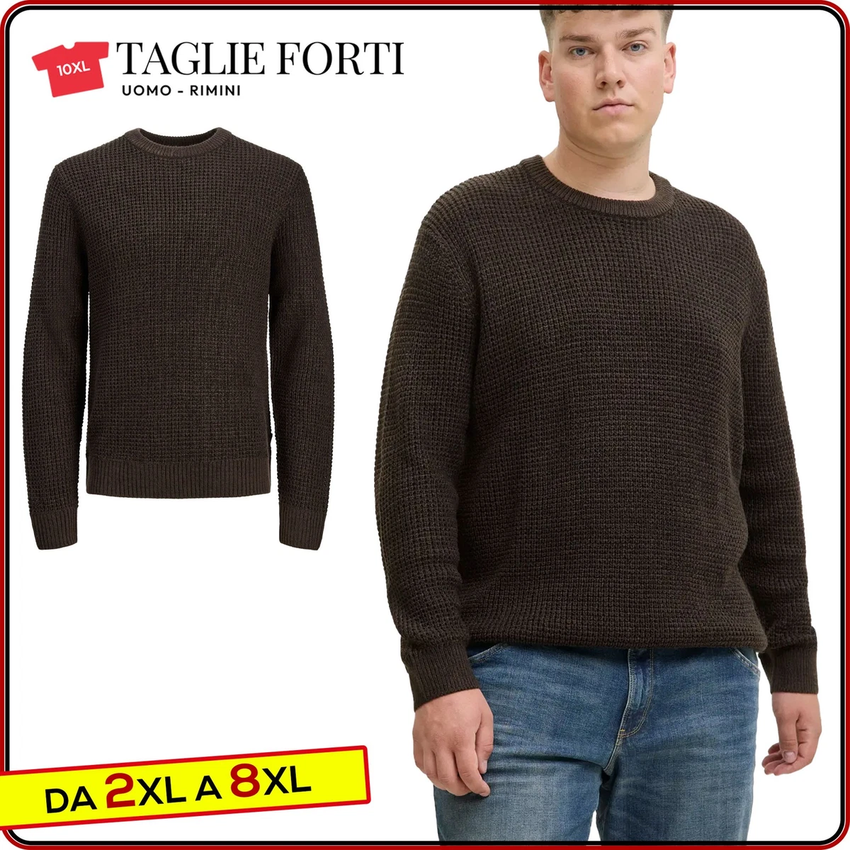 JACK & JONES Jjemil Maglione Uomo A Righe Girocollo - Maglia Lavorata In Cotone, Stile Danese Casual Chic
