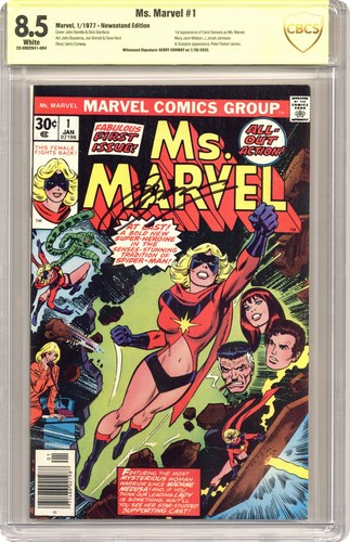 Ms. Marvel #1 CBCS 8.5 Newsstand Witnessed Sig Gerry Conway 1977 23-0B02941-084