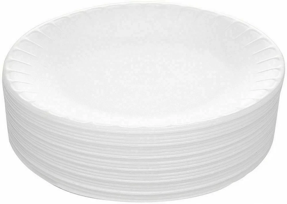 High Quality Polystyrene Disposable Foam plates 10" Wedding Parties BBQ Plate - Image 4 of 4