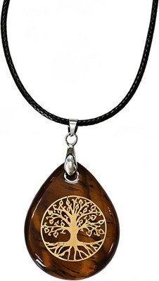 Tiger Eye Stone Necklace Tigerauge Stein Heilkristall Edelstein Anhänger Mit Ket