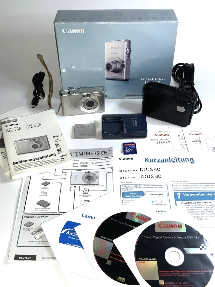 Canon - Digital IXUS 40 + Ladegerät Digitalkamera Vintage Zubehörpaket - Bild 3 von 4