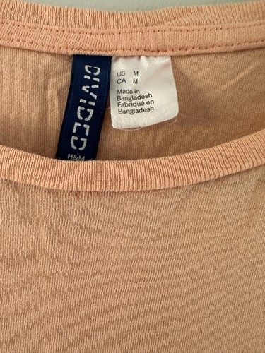 Men's H&M Divided Peach Short Sleeve Shirt Medium - Picture 3 of 3