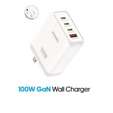 Cargador de pared rápido GaN multipuerto de 100 W, 65 W, 45 W - compacto y eficiente