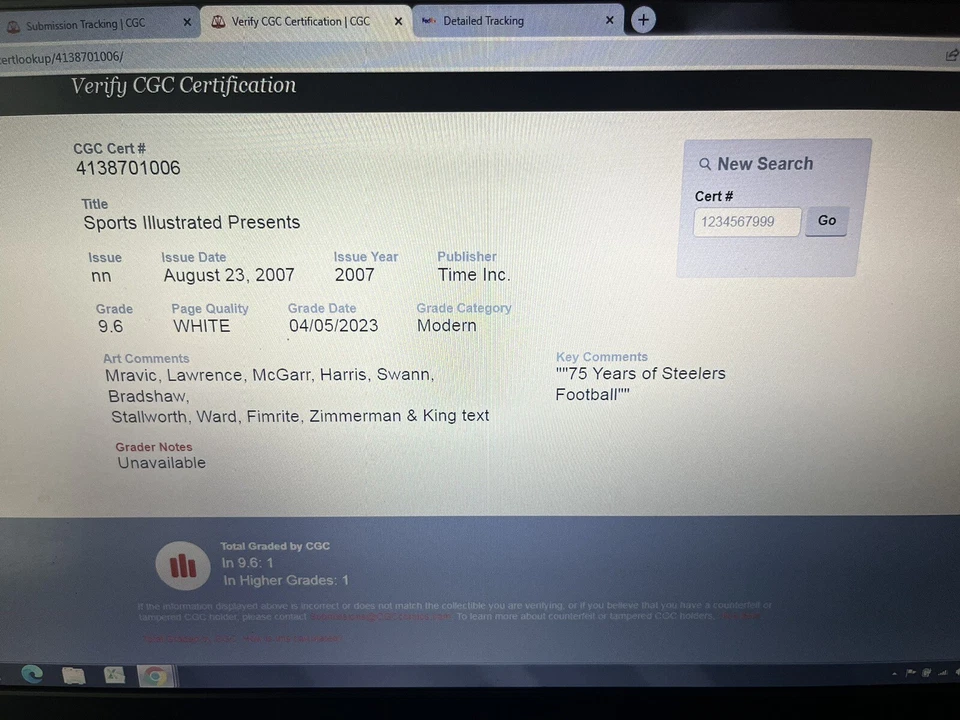 CGC 9.6 Sports Illustrated 75 Years of Steelers August 23, 2007 - Image 4 of 4