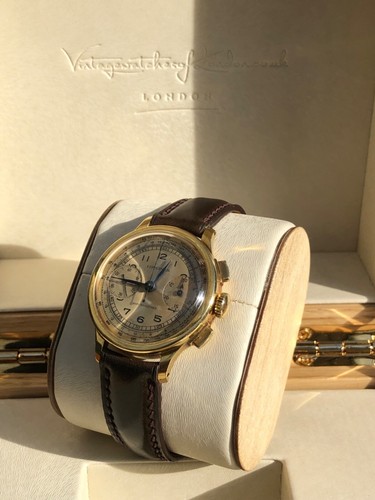 Longines Watch 13ZN Flyback 18k gold 34mm case champ arab dial bespoke Strp 1937 - Picture 9 of 15