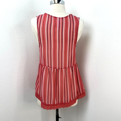 Coral Vest Open Blouse Top Crochet Embroidery Large Fairy Goth Boho Festival Y2K - Picture 8 of 12