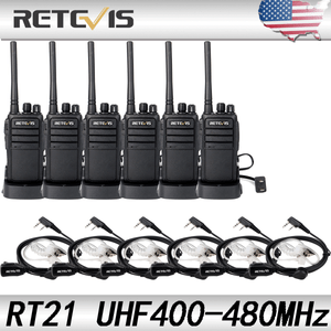 6-Retevis-RT21-Walkie-Talkie-UHF-2W-16Ch-CTCSS-DCS-VOX-long-range-2Way-Radio-US
