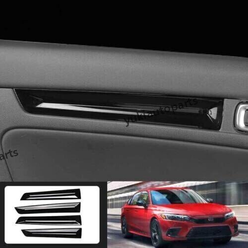 Gloss Black Interior Door Panel Trim Cover for 2022-2023 Honda Civic 4Pcs