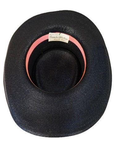 FRANK OLIVE PRIVATE COLLECTION Sz S Wide Brim Straw Sun Hat in Natural or Black - Picture 6 of 9
