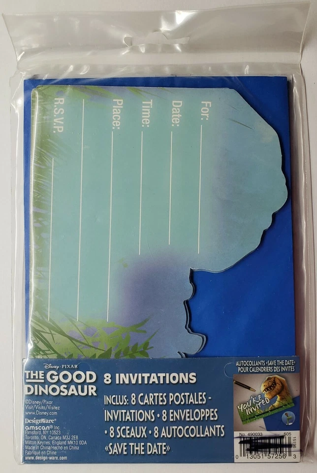 Disney The Good Dinosaur Postcard Invitations Seals Save the Date Stickers 8 Ct - Image 2 of 2
