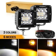 Auxbeam 3 Led Ditch Lights Amber Offroad Driving Fog Lamps Pods For Jeep Truck Auxbeam 3 Led Ditch Lights Amber Offroad Driving Fog Lamps Pods For Jeep Truck