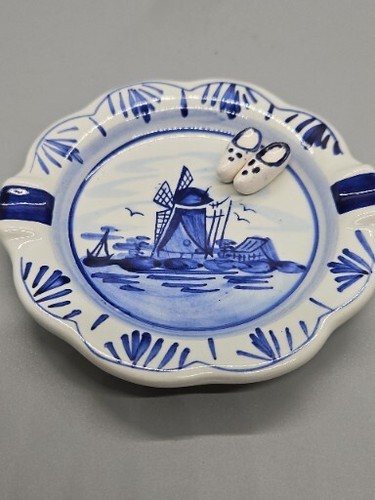 Vintage Delftware Handwork Designed By Elesva, Holland, Ashtray With Shoes, - Picture 5 of 6