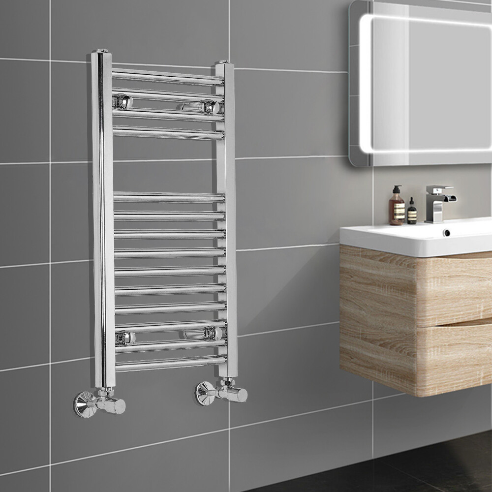 Chrome White Bathroom Heated Towel Radiator Ladder Rail Rad Curved ...