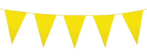 Wimpelkette 10M Gelb WimpelgrößE 45X30Cm Girlande Karneval Fasching Party Deko-image