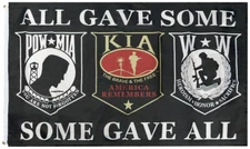 3x5 Pow Mia POWMIA KIA Wounded Warriors All Gave Some Some Gave All Flag 100D