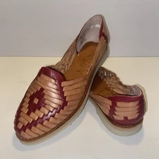 AUTHENTIC WOMEN'S CLOSED TOE Huarache Sandals RED/TAN Catrina Huaraches Size 7