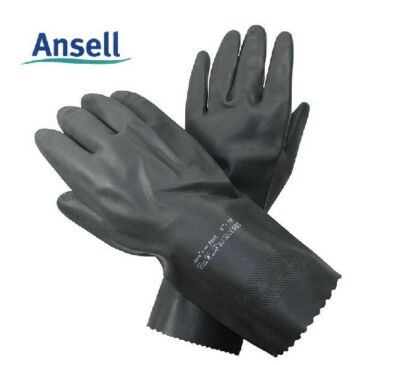 Ansell AlphaTec 87-950 extra strapazierfähige schwarze Latex Gummi Handschuhe...