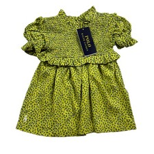 Polo Ralph Lauren Floral Cotton Mock Jersey Dress Girls Size 4, Soft Ruffles NWT