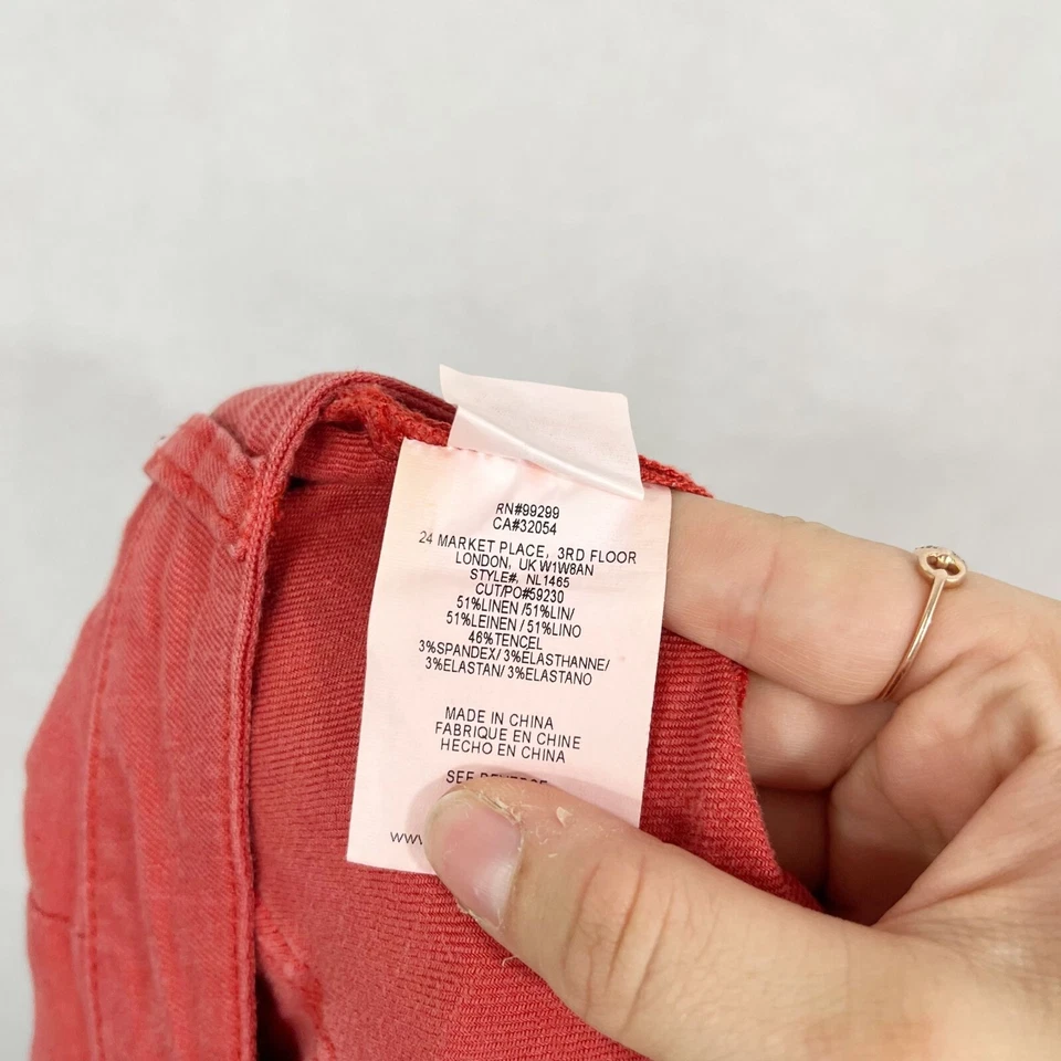 Pantalones cortos Tencel de lino Level 99 en dobladillo naranja con puños - para mujer talla 28 Foto 4 de 4