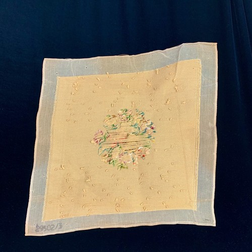 Vintage Floral and Gold Needlepoint Canvas To Make Seats Pillows 18 in Square - Picture 2 of 8