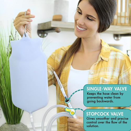 Enema Bag Kit Clear Non-Toxic Silicone. for Coffee and Enema Kit for Colon Clean - Picture 4 of 12