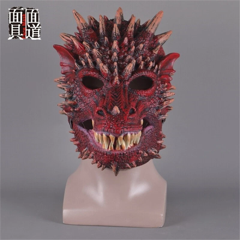 Movable Mouth Dragon Mask Halloween Party Cosplay Props Headgear Latex Full Mask - Image 2 of 4