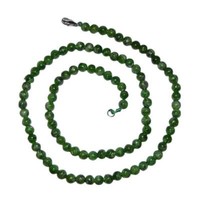 Diopsid GrüN Kette 5 Mm Ø Kugel 45 Cm Mit 925 Er Silber Verschluss