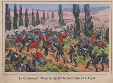 Saarbrücken Spichern Original Lithografie Oeser 1871