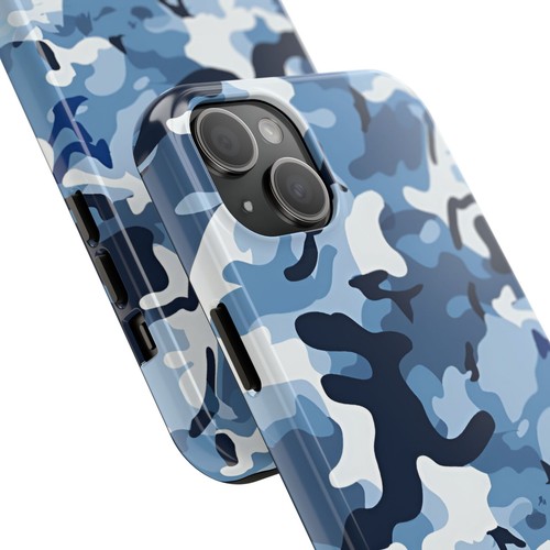 Blue Camouflage Phone Case for iPhone 16 15 14 13 12 11 X SE 8 iPhone Case Gifts - Picture 24 of 109