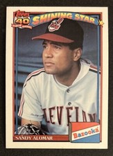 1991 Topps Bazooka Shining Star Sandy Alomar Card #20 Indians Catcher VGEX O/C