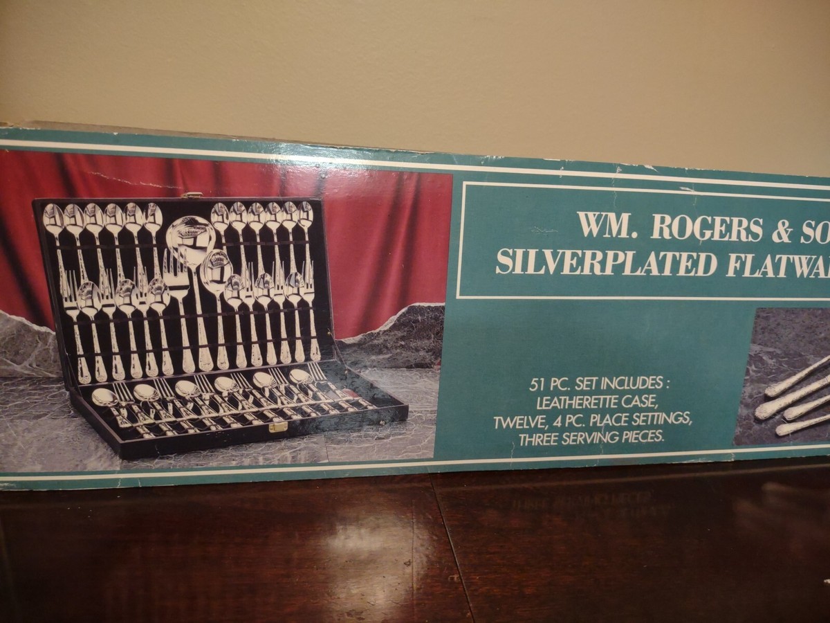 Vintage 51 Pc WM. Rogers & Son Silverplated Flatware Set No