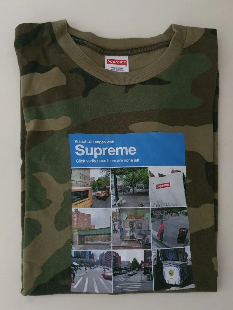 T Shirt FW20 Supreme Verify In Camo Bosco Taglia S Piccola