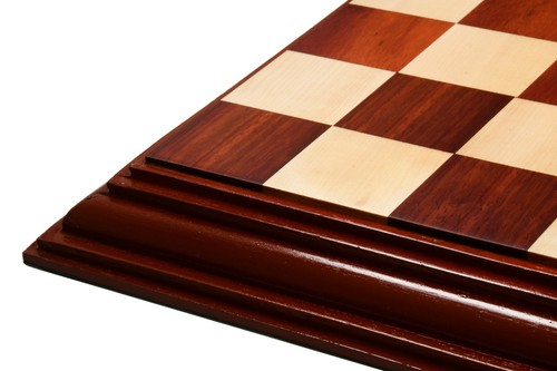 "Tablero de ajedrez indio de lujo de madera maciza en brote palo de rosa (Padauk) y arce - 21" - Imagen 3 de 10