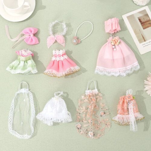 DIY Fabric Accessories 16~17cm Dolls Dress Toys Clothes Summer Toys Lace Skirt - Picture 1 of 21