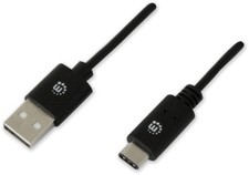 Manhattan Cavo HiSpeed USB A Maschio / USB-C Maschio 2m Nero
