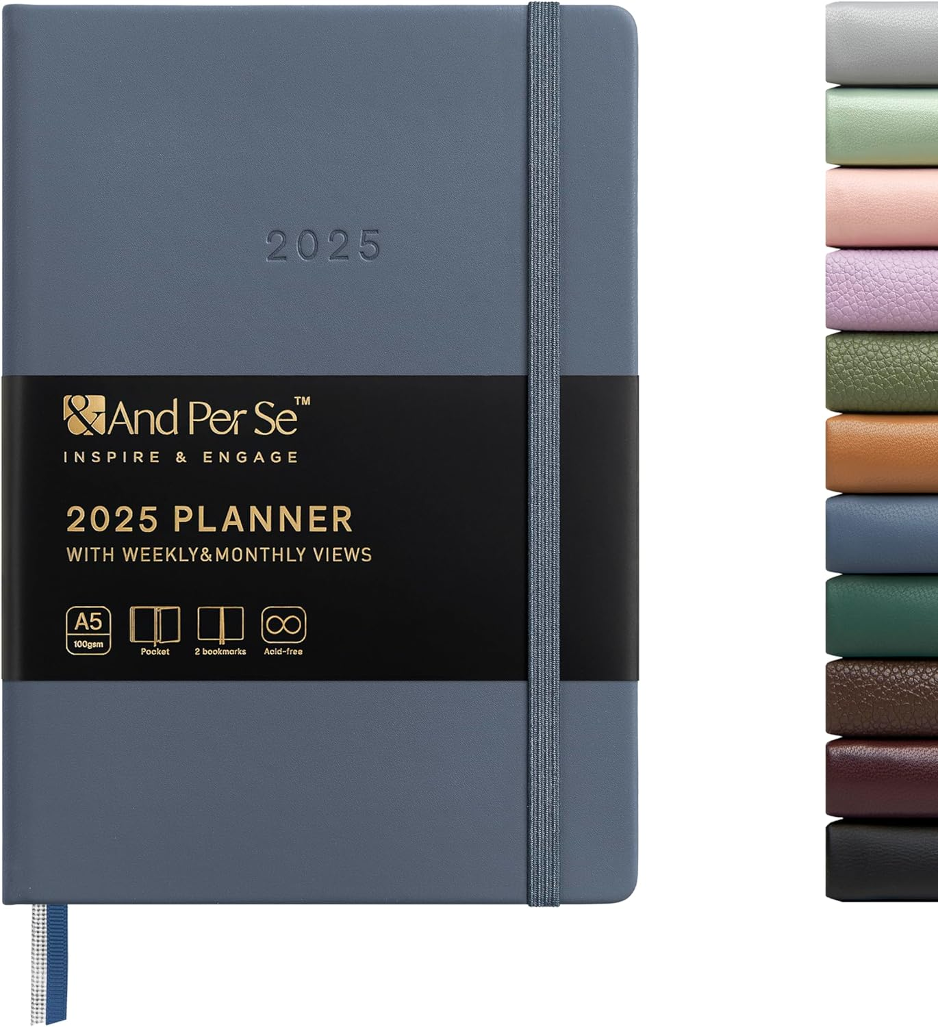 And per Se 2025 Planner-Daily, Weekly & Monthly Hardcover Planner, 5.7