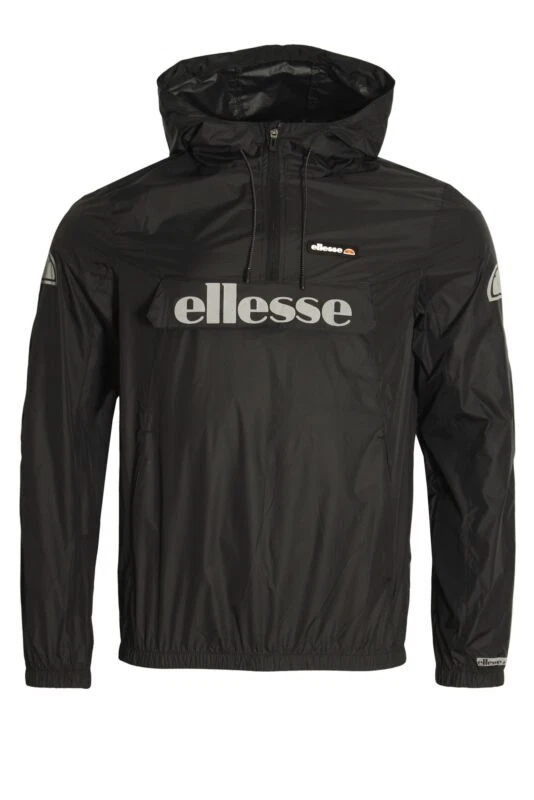 Vooruit attent moord Mens Showerproof Jacket ELLESSE Berto Half Zip OTH Hooded Jacket Black |  eBay