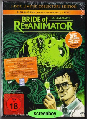 ''BRIDE OF RE-ANIMATOR'' - Brian Yuzna Horror Kult - 3-Disc Ltd. BLU RAY MEDIABOOK