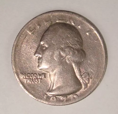 1970-D Washington Quarter on Dime Planchet Thickness Stock Error Uncirculated