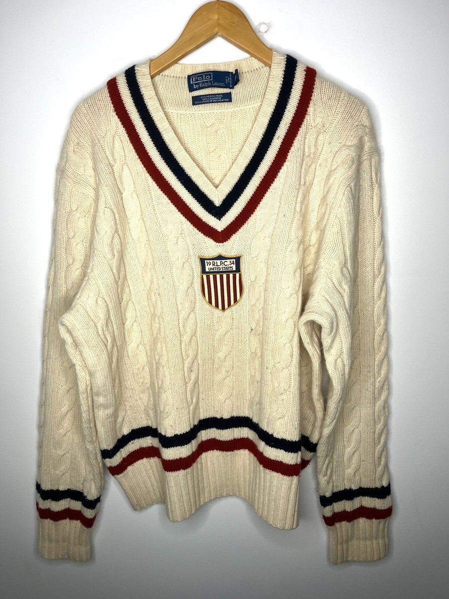 Polo Ralph Lauren XXL Cricket Sweater VTG RRL Olympic Crest K