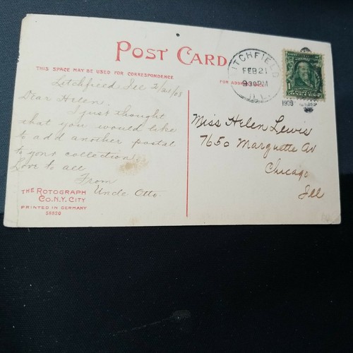 Cartolina State Street Litchfield Illinois Rotograph Co. 1908 - Foto 3 di 4