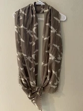Infinity scarf lightweight. Brown With Cute Design In Good Condition