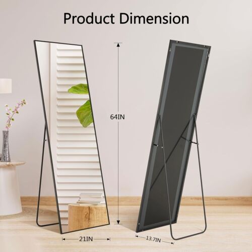 64"x21" Full-length Mirror Floor Mirror Wall Bedroom Mirror Stand Alloy Frame - Bild 37 von 52
