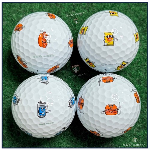 4 RARE TRUVIS Callaway Chrome Tour TURNBOX Golf Balls Hot Dog Chips Burger Beer - Picture 2 of 2